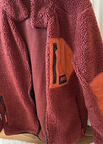 LC Waikiki Kiremit rengi Kadın -erkek Fermuarlı Midi Peluş Ceket