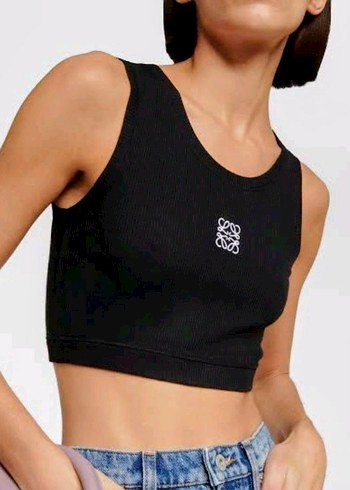 Siyah Crop Top Kadın Atlet