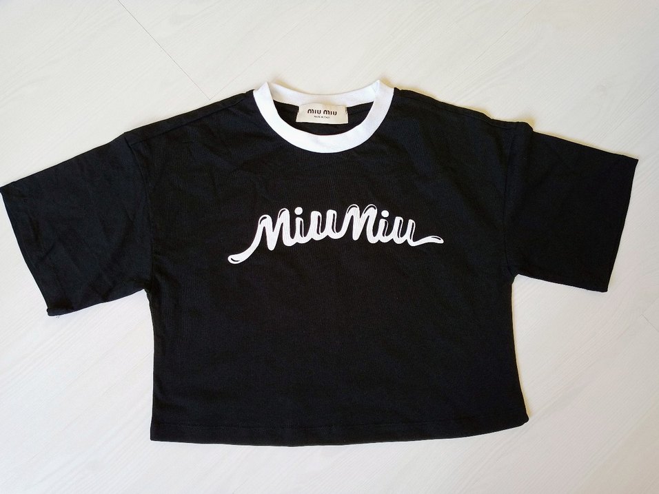 Miu Miu Baskılı Kısa Kollu Tişört - Görsel 2