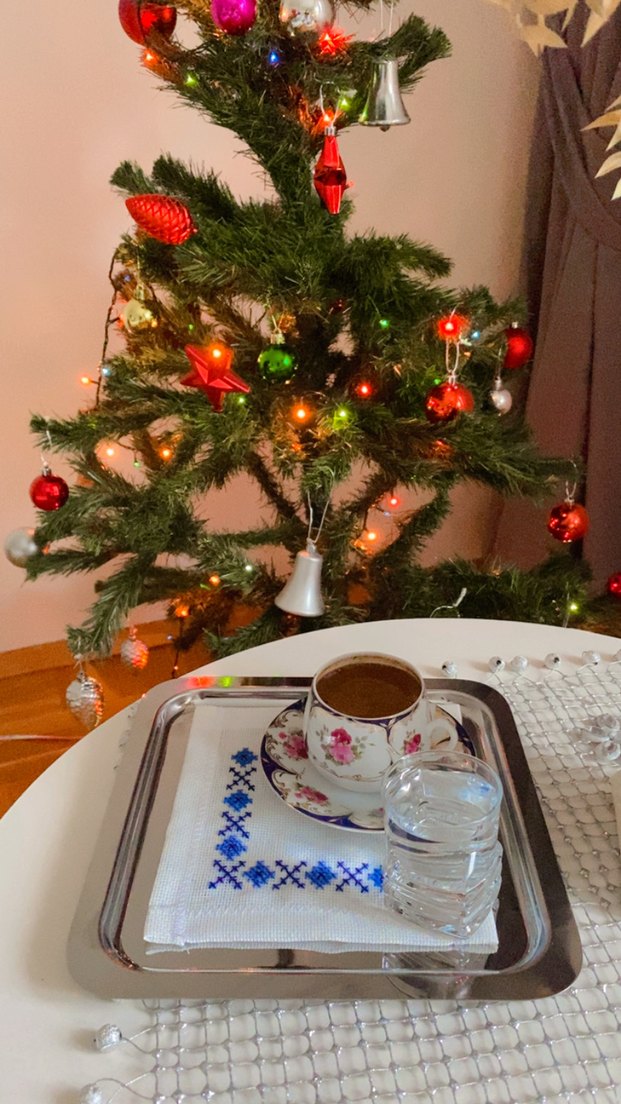 Beyaz Nakışlı Peçete kahve sunum peçetesi - Görsel 3