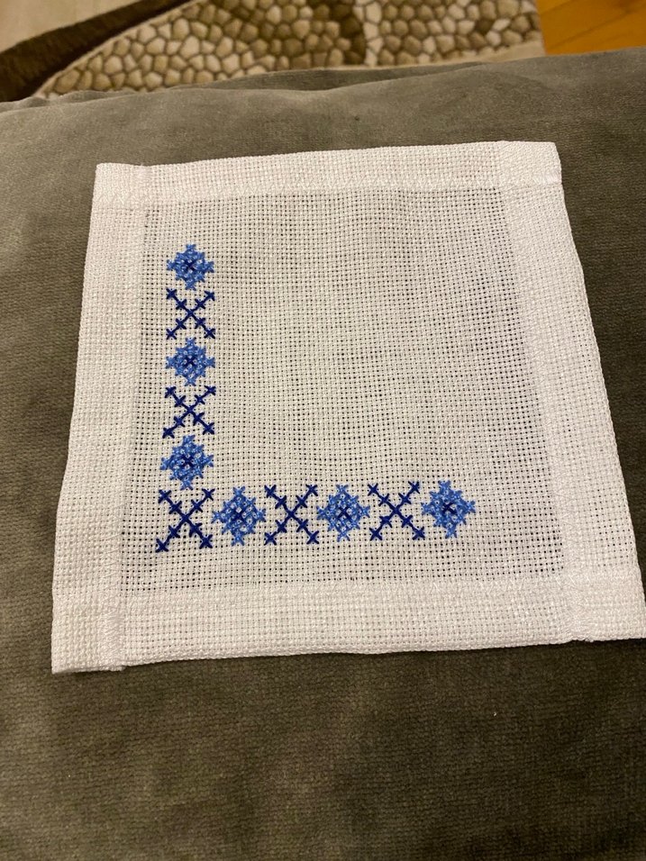 Beyaz Nakışlı Peçete kahve sunum peçetesi - Görsel 2