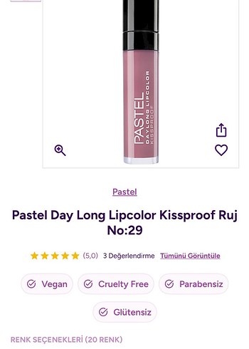 Pastel Day Long Kissproof Ruj No:29