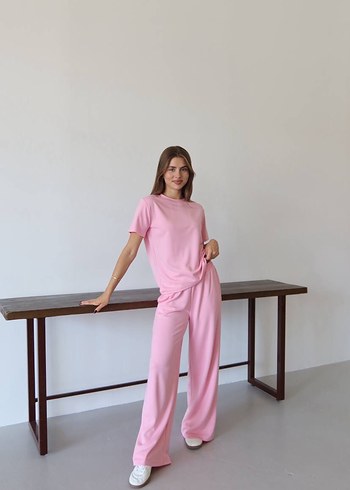 l Beden Pembe Moda Takım