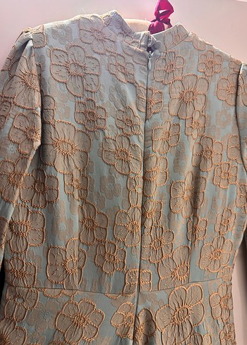 Düğmeli Nakışlı Uzun Vintage Nişan Elbisesi - Görsel 8