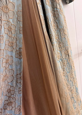 Düğmeli Nakışlı Uzun Vintage Nişan Elbisesi - Görsel 5