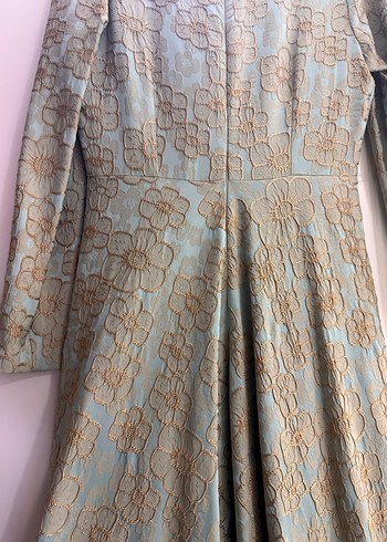 Düğmeli Nakışlı Uzun Vintage Nişan Elbisesi - Görsel 9