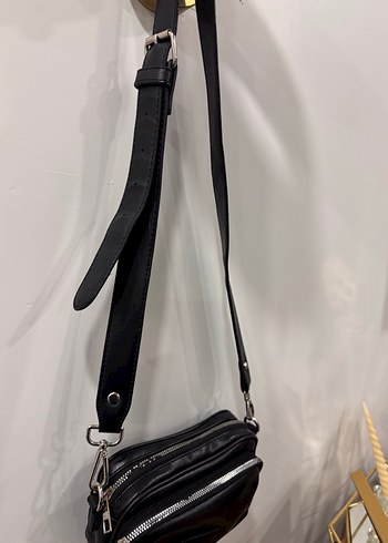 Kadın Siyah Deri Çapraz Çanta - Görsel 6