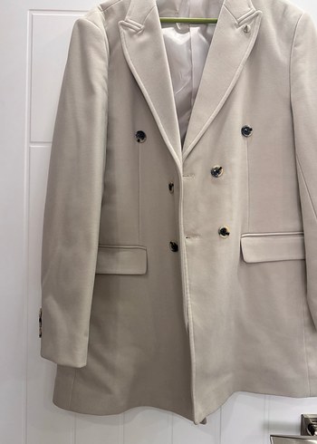 Bej Düğmeli erkek  Klasik kaşe kaban - Görsel 6