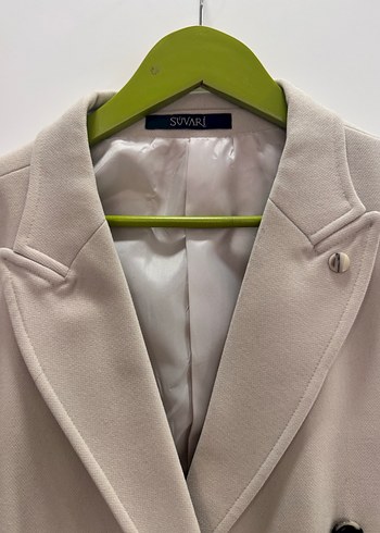 Bej Düğmeli erkek  Klasik kaşe kaban - Görsel 2