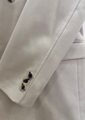 Bej Düğmeli erkek  Klasik kaşe kaban - Görsel 4