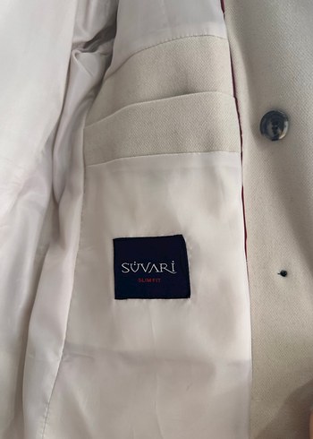 Bej Düğmeli erkek  Klasik kaşe kaban - Görsel 3