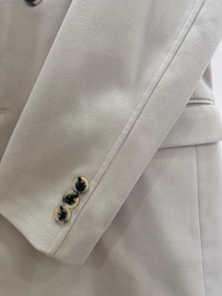 Bej Düğmeli erkek  Klasik kaşe kaban - Görsel 4