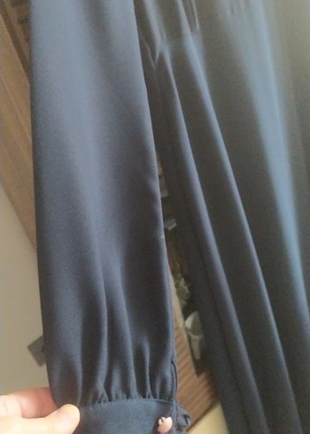 Nakışlı Lacivert elbise - Görsel 5