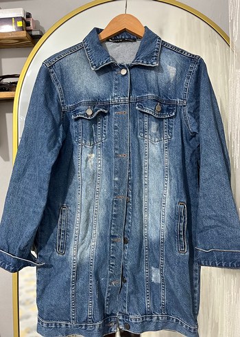 Düğmeli Mavi Denim Ceket