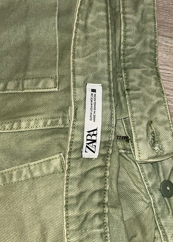 Düğmeli Yeşil Hamile Keten Mini Şort - Görsel 3