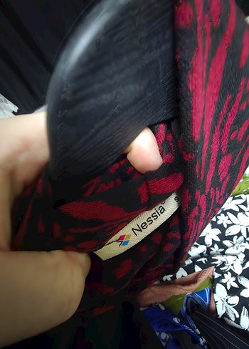 Bordo Desenli Uzun Kollu Bohem Elbise - Görsel 3