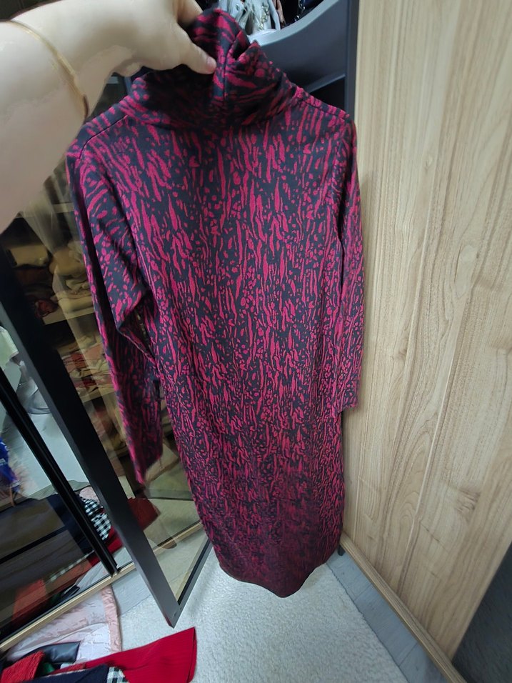 Bordo Desenli Uzun Kollu Bohem Elbise - Görsel 2