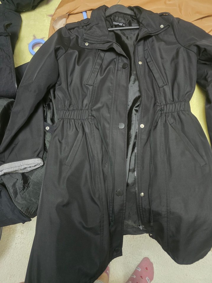 Siyah Fermuarlı Kadın Midi Ceket - Görsel 2