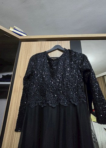 Uzun Kollu Siyah Gotik Kadın Elbise - Görsel 2