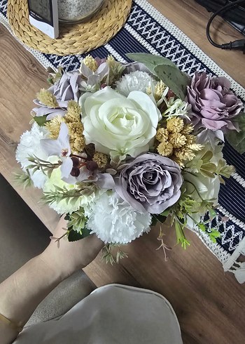 Bohem Düğün Buketi Beyaz ve Pastel Renkli - Görsel 2