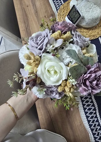 Bohem Düğün Buketi Beyaz ve Pastel Renkli - Görsel 3