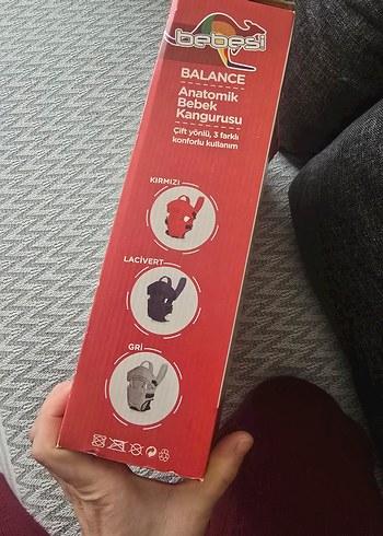 Bebesi Anatomik Kırmızı Bebek Kangurusu - Görsel 4