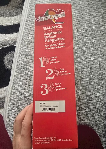 Bebesi Anatomik Kırmızı Bebek Kangurusu - Görsel 5