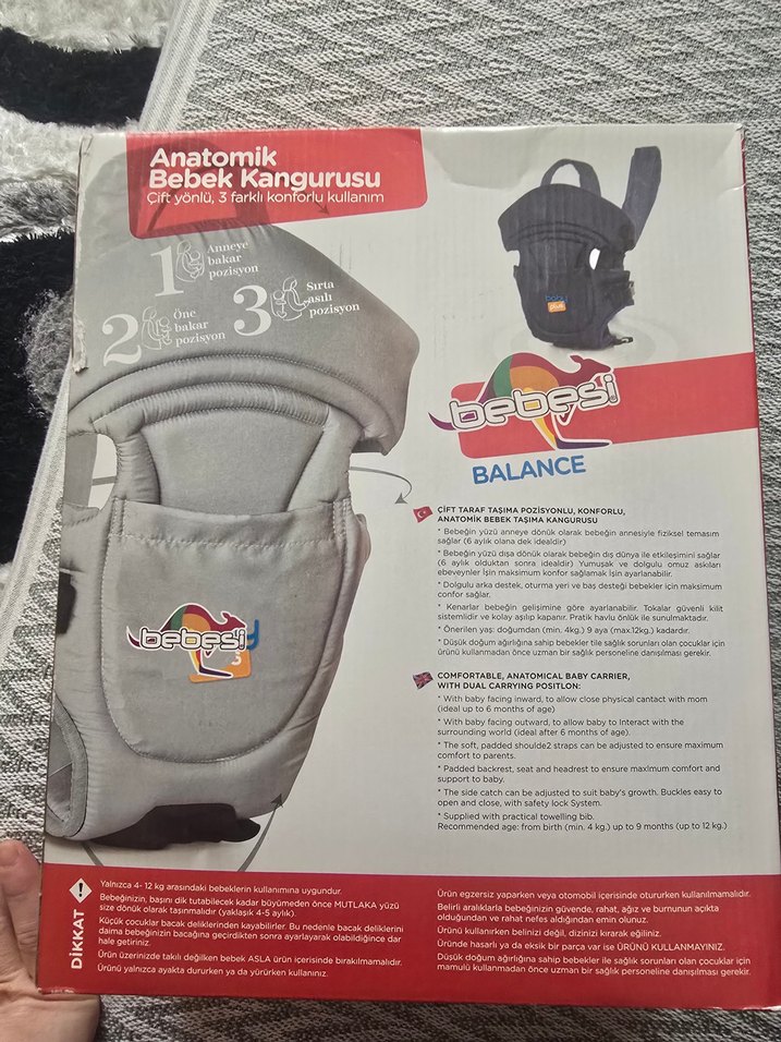 Bebesi Anatomik Kırmızı Bebek Kangurusu - Görsel 3