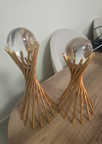 Altın Renkli Dekoratif Kelebek ve Mumluk Seti - Görsel 4