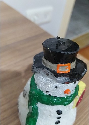 Renkli Kar Adam mum ve Mini Çam Ağacı - Görsel 2