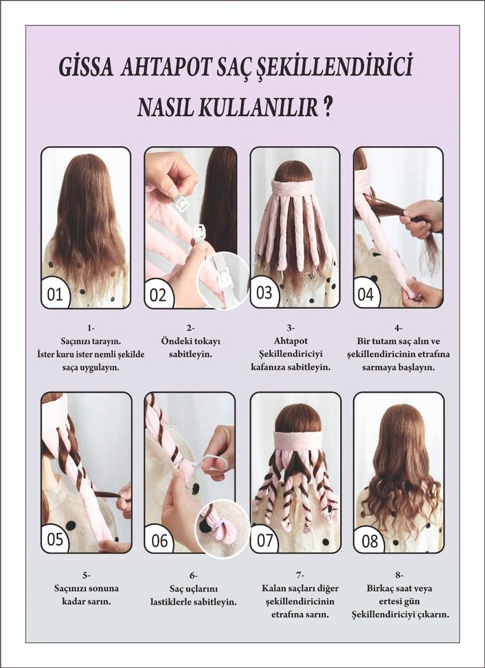 gissa Ahtapot Bigudi ısısız şekillendirme - Görsel 4