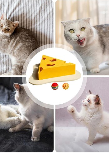Cat Butler Eğlenceli Peynir dilimi Tasarımlı Kedi Oyuncağı - Görsel 2
