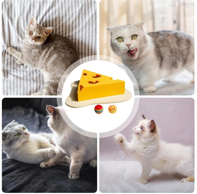 Cat Butler Eğlenceli Peynir dilimi Tasarımlı Kedi Oyuncağı - Görsel 2