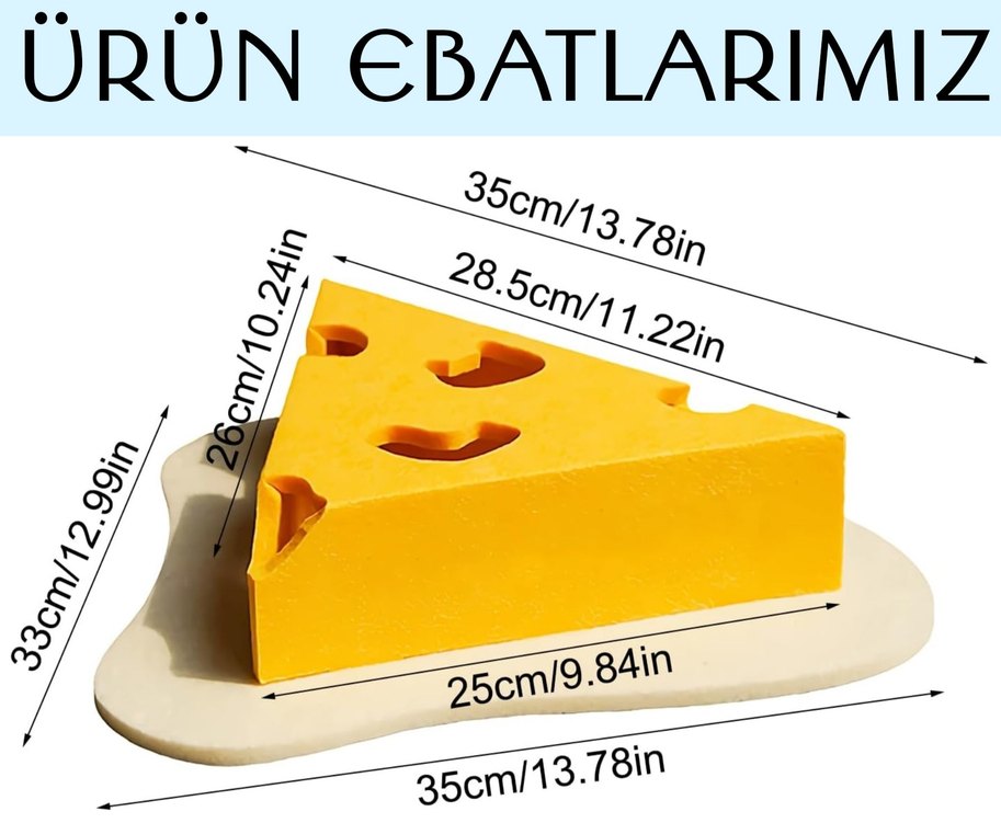 Cat Butler Eğlenceli Peynir dilimi Tasarımlı Kedi Oyuncağı - Görsel 4