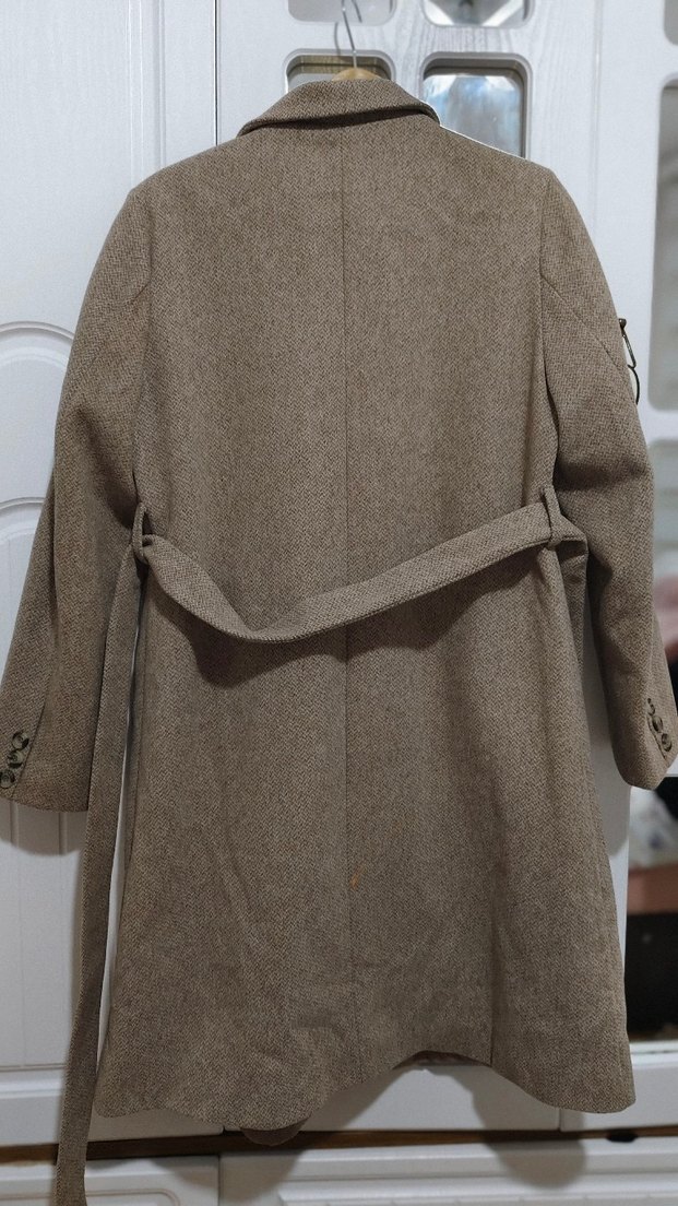 Bej Midi Kadın Yün Palto - Görsel 2