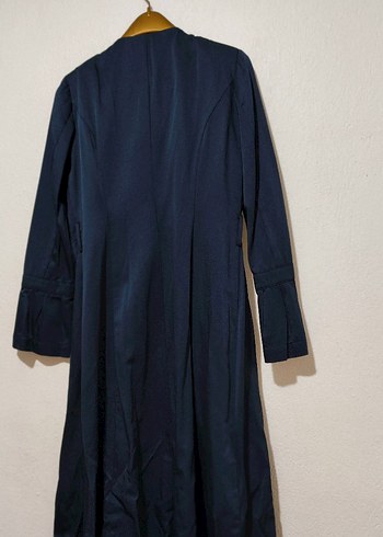 Düğmeli Lacivert Kadın Trençkot - Görsel 2