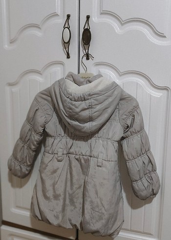 Düğmeli Gri Kız Çocuk Kaban - Görsel 2