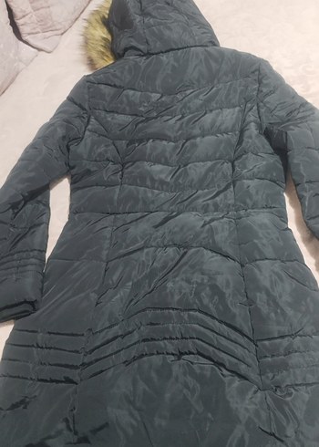 Siyah Kürklü Uzun Kadın Kış Montu - Görsel 3