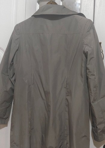 Düğmeli Gri Kadın Trençkot - Görsel 2