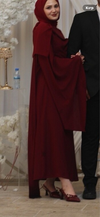 38 Beden bordo Renk Elbise