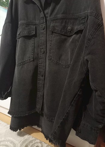 Siyah Düğmeli Oversize Denim Ceket l xl xxl bedene uygundur - Görsel 2