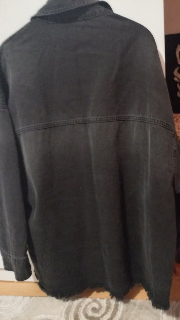 Siyah Düğmeli Oversize Denim Ceket l xl xxl bedene uygundur - Görsel 4