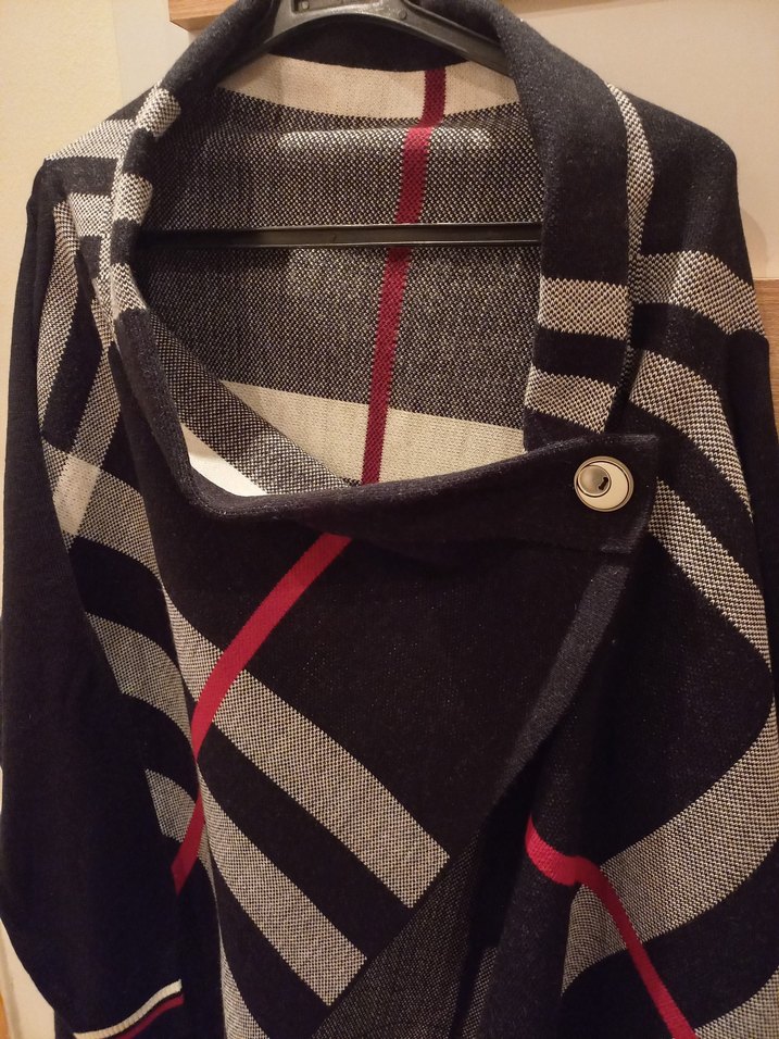 Kadın Yün panço Drapeli Tasarım - Görsel 3