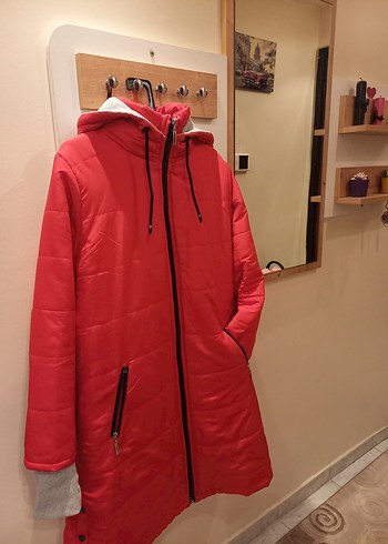 Kırmızı kadın mont - Görsel 4
