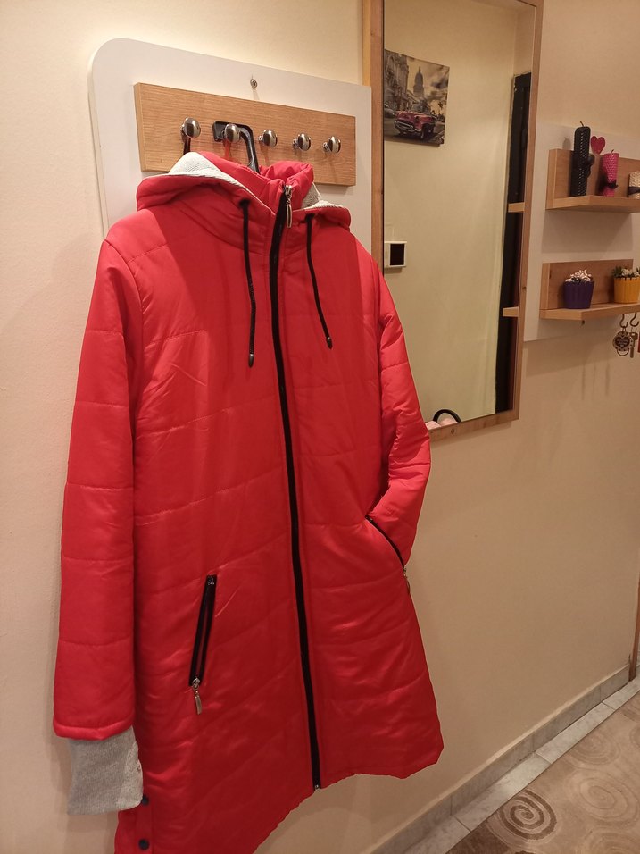 Kırmızı kadın mont - Görsel 4