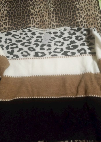 Leopar Desenli  Kadın Kazak - Görsel 2