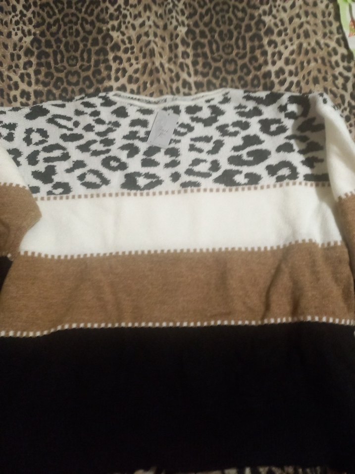 Leopar Desenli  Kadın Kazak - Görsel 2