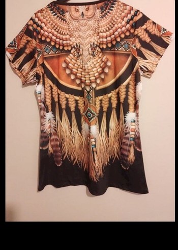 Kısa Kollu Bohem Etnik Desenli Bluz 40 42 beden uyumlu sıfır - Görsel 6