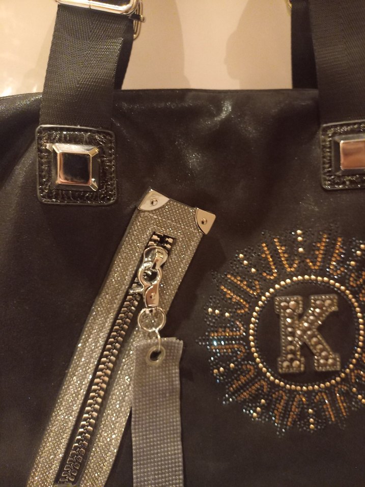 Tokalı Siyah Deri Biker Kadın Çantası - Görsel 5