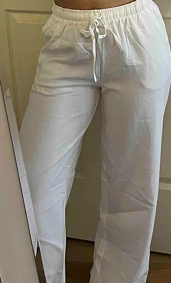 Keten Karışımlı Bol Kesim Pantolon